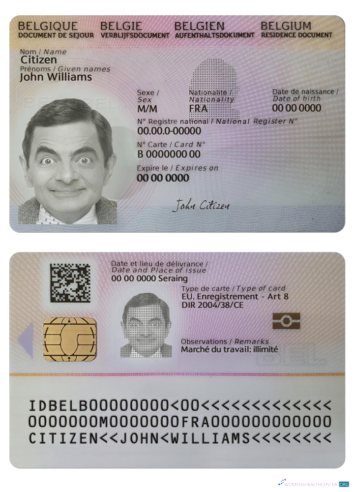 Download Belgium residence card, 2021 present Photoshop template